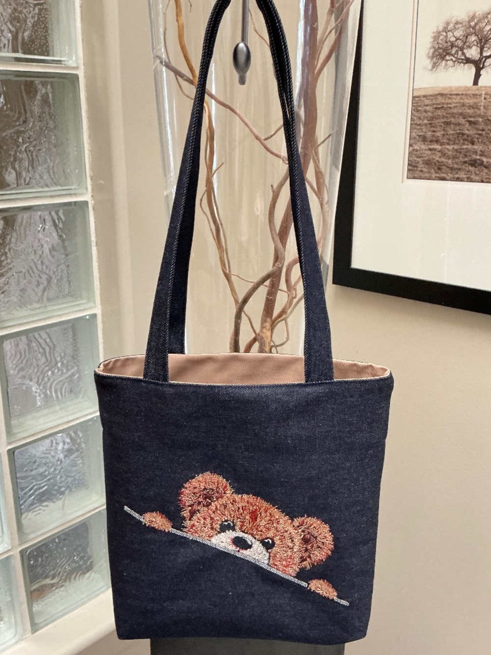 TEDDY BEAR Tote Bag, Embroidery, Made in Canada